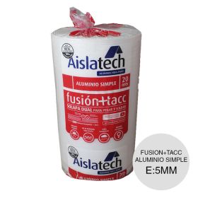 Aislante termico hidrofugo espuma polietileno Aislatech Fusion + TACC con film aluminio puro simple 5mm x 1m x 20m rollo x 20m²