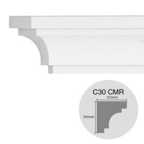 Moldura decorativa cornisa EPS Isoforma C30 CMR exterior 300mm x 300mm x 1000mm