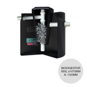 Tanque biodigestor 850L tratamiento agua flujo continuo ø1070mm x 1120mm