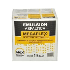 Emulsion asfaltica impermeabilizante Megaflex base acuosa aplicacion frio caja x 10kg