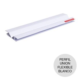 Perfil cielorraso PVC H union angulo flexible blanco 3000mm