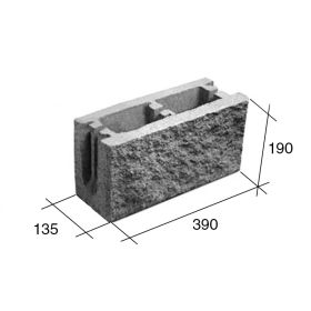Bloque SP13/U/FD encadenado/dintel hormigon u simil piedra frente debilitado gris 135mm x 190mm x 390mm