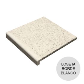 Loseta atermica cemento pileta borde recto blanco 500mm x 500mm